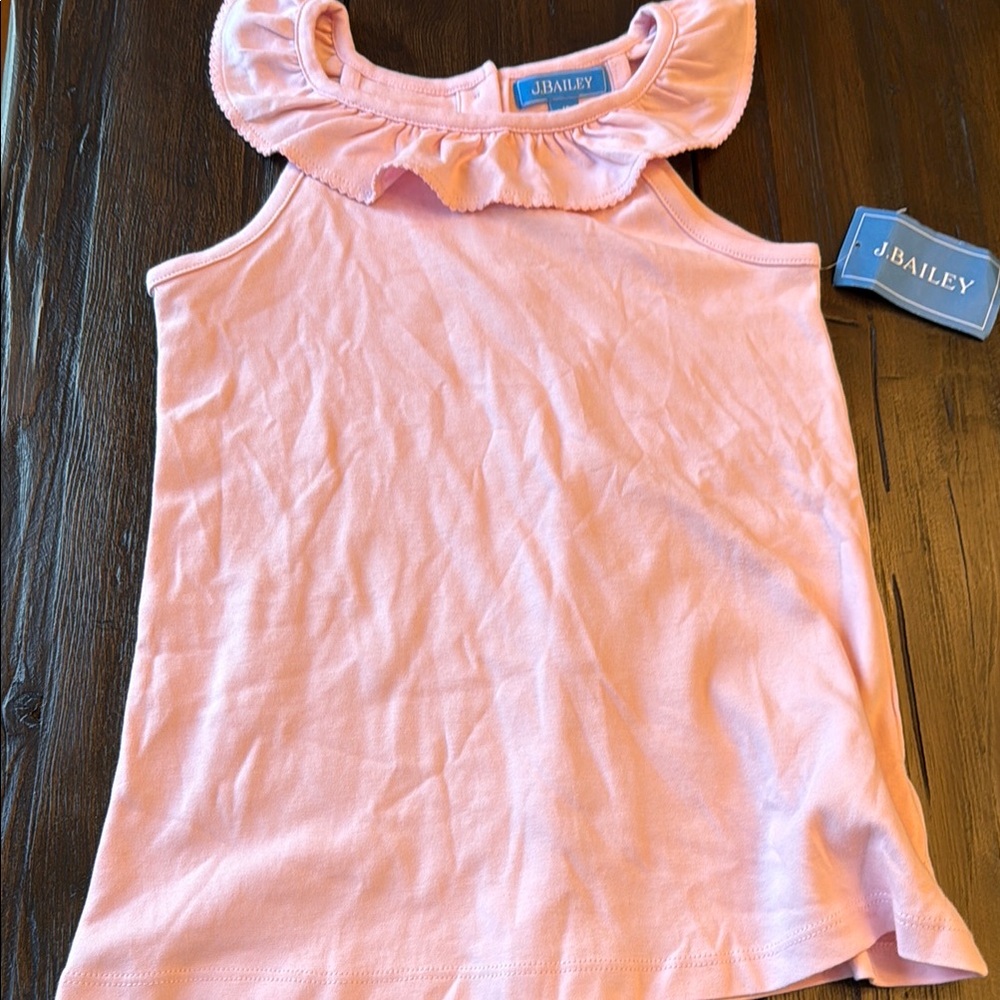 J Bailey Pink Ruffle Kids Jersey Top